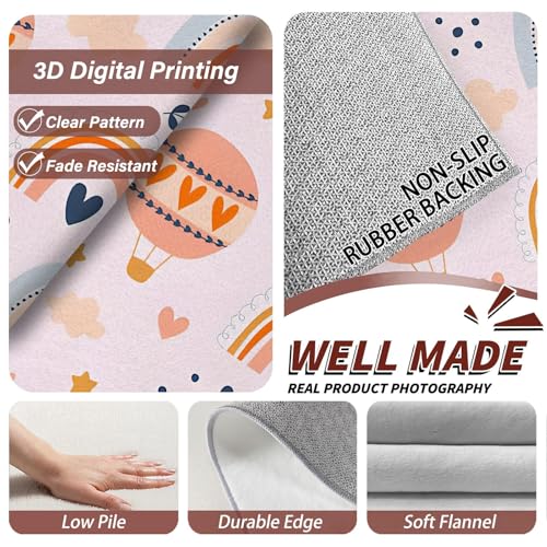 Tapis entrée absorbant et lavable en machine rose 80x120