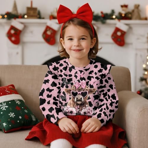 Uourmeti Toddler Girls Shirts Ruffle Long Sleeve T-Shirts Casual Blouse Little Kids Active Tunic Tops3