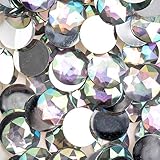 200 Pieces 20mm, Crystal AB, Acrylic Round Flat Back Rhinestones for Jewelry Making, DIY Crafts, Nail Art, Face Makeup, Clothes