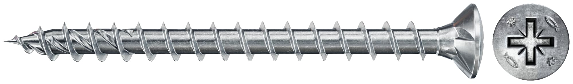 fischer PowerFast II RZF 4.0 x 45 Chipboard Screw (500 Pieces) Fully Threaded, Phillips Countersunk Head, Screw for Woodworking, Reduces Screwing Resistance & Screwing Time โ image 1