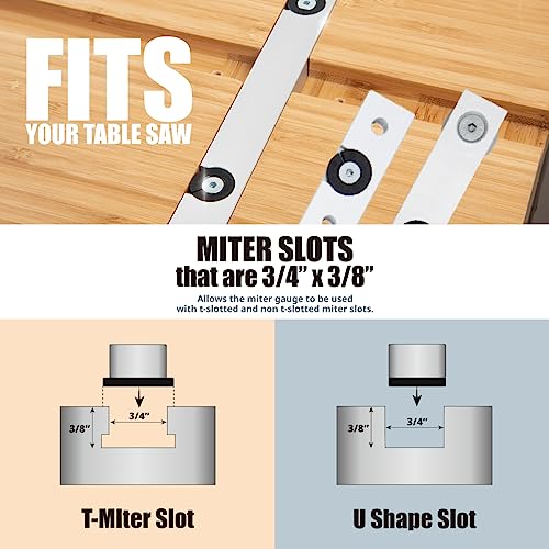 Powertec 71143 Deluxe Miter Gauge For Table Saw | Miter Guide With 120 Angle Stops #TOP1