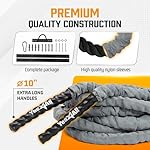 Yes4All Battle Ropes, Workout Rope with Cover, Steel Anchor & Strap Included, Heavy Ropes for Exercise Training - 1.5/2 Inch Diameter, 30, 40, 50 Ft Length - Image 2