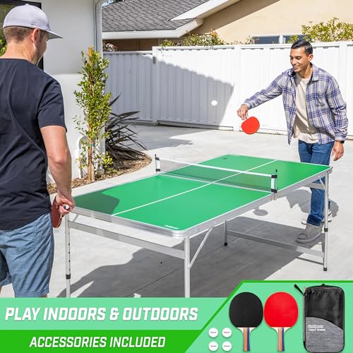 Gosports PP-TABLE-6X3-CLASSIC-GREEN 6 X 3 Ft Mid-Size Table Tennis Table Set thumb #5