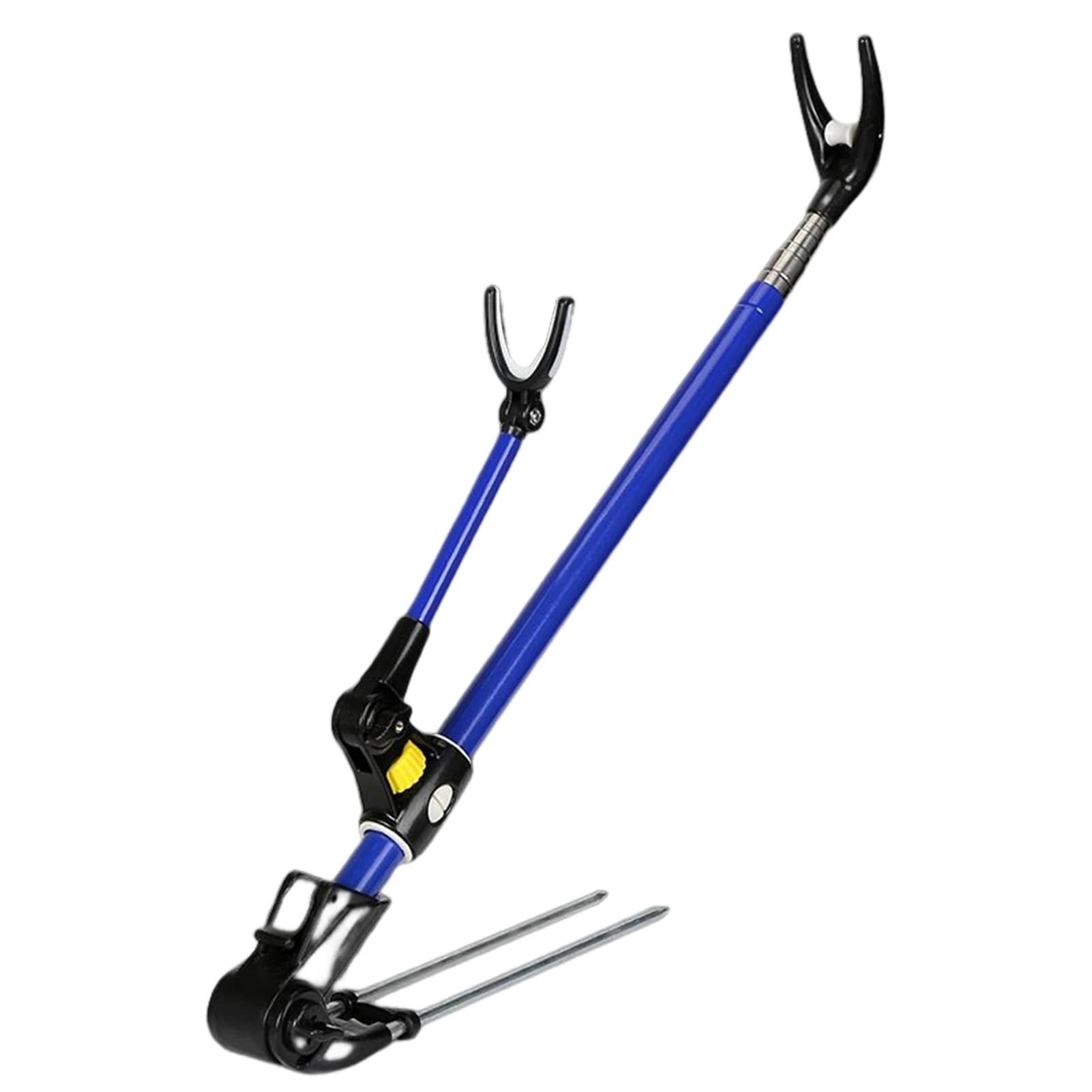 XCTDSVAH Rod Rests Fishing Telescopic Fishing Rod Holder Y Shape Ground Plug Bracket Supplies Gift For Enthusiasts Friends(Blue)