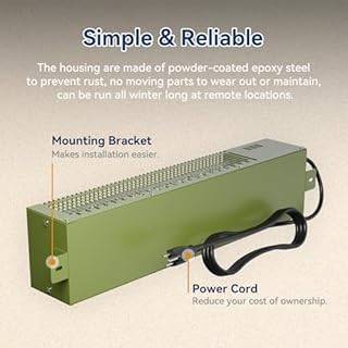 AEGONAN Utility Heater with Built-In Thermostat, 600W Electric Pump House Heater 120V, HPA600 Multifunction Convection Heater, Freeze Protection in Pump Houses, Utility Rooms, etc, Army Green