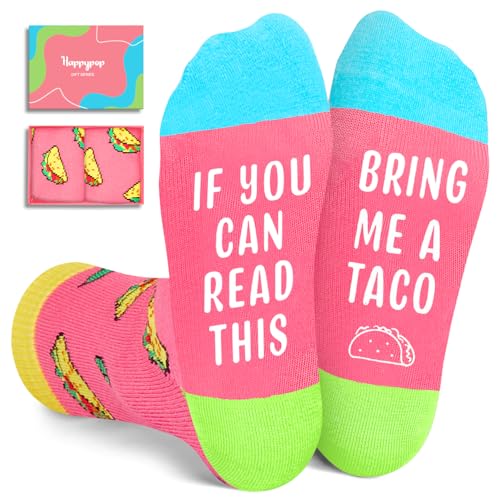 HAPPYPOP Taco Gifts for Girls - Taco Socks for Lover Kids 7-9 Years Old Birthday Gifts