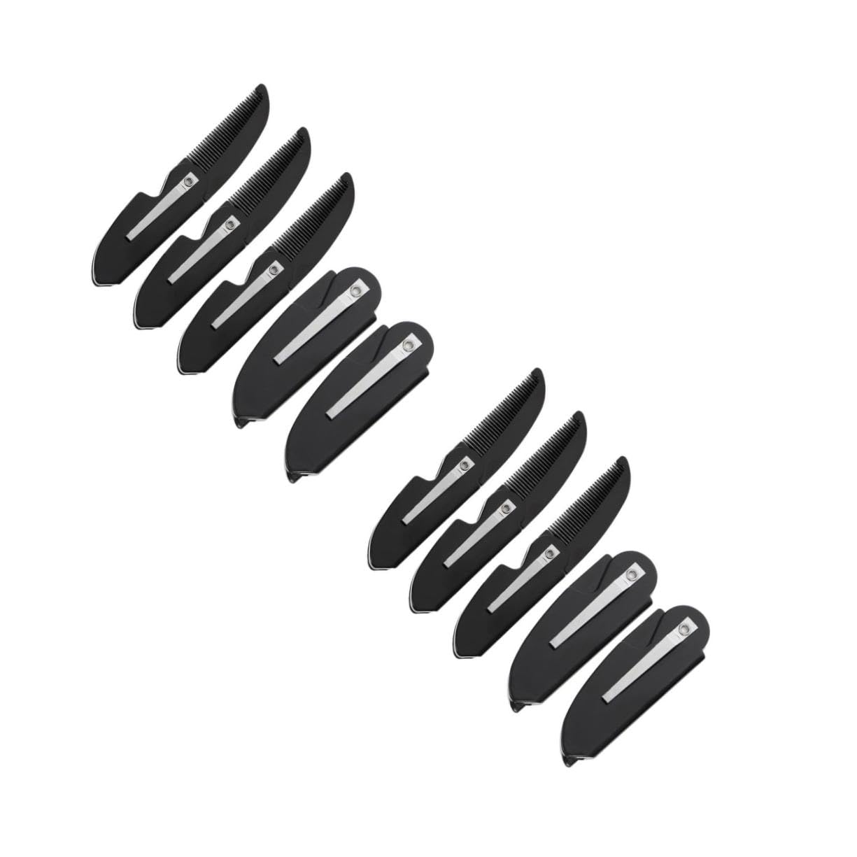 10 Pezzi Pettine per Piccolo e Compatto in Plastica Resistente Design Portatile e Richiudibile per Styling e della in Viaggio