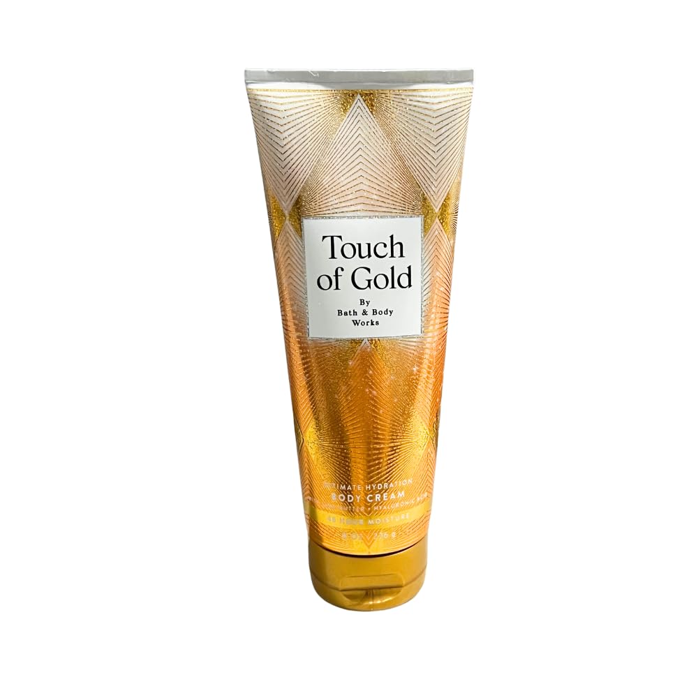 Bath & Body Works TOUCH OF GOLD Full-Size Gift Set – Fine Fragrance Mist, Diamond Shimmer Mist & Ultimate Hydration Body Cream with 40-Inch Gold Metallic Ribbon Bow – Holiday Bundle