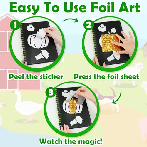 Image of FUNNYB&G Foil Art Craft Kit for Kids, Sparkly Birthday Gift Toy for Kids