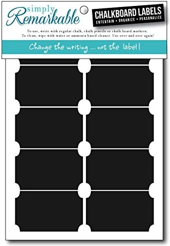Simply Remarkable Reusable Chalk Labels - Dishwasher Safe - Wipe Clean and Reused, Organizing, Decorating, Crafts, Personalized Hostess Gifts, Wedding Party Favors