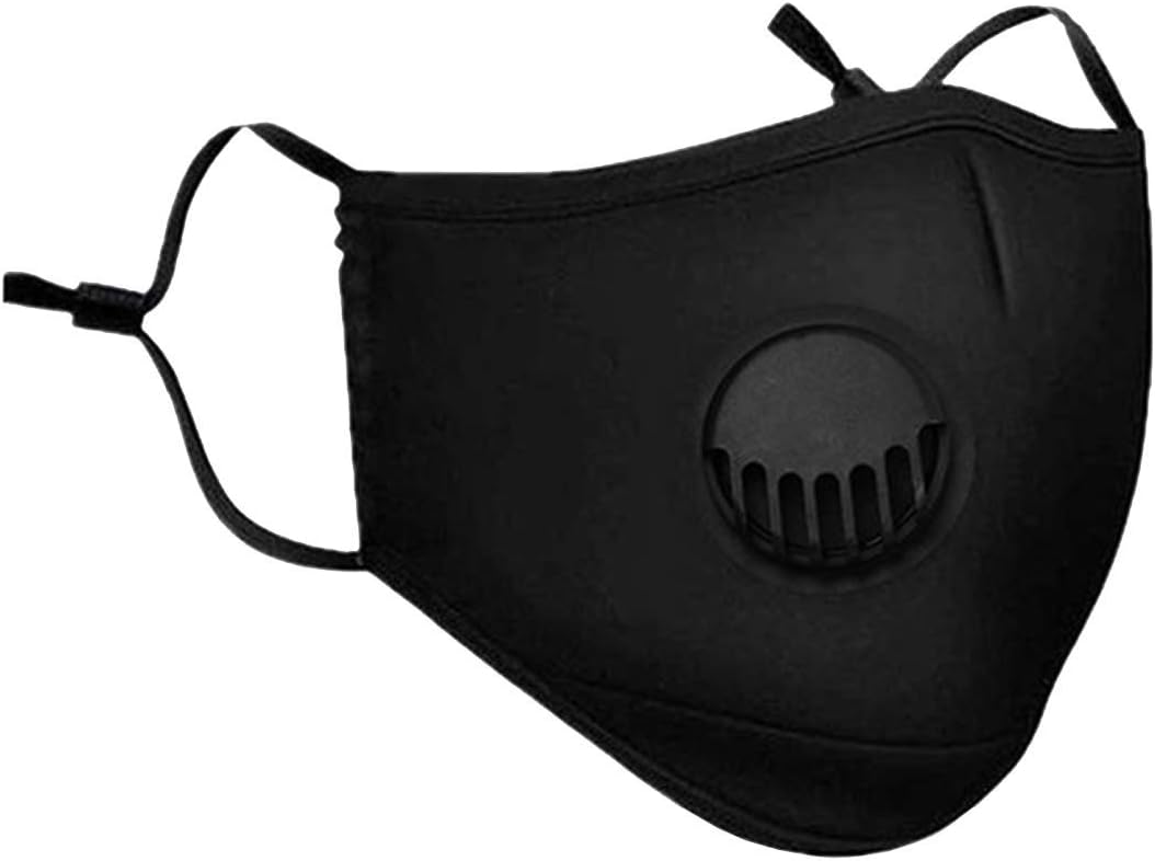 Reusable Face Mask With Filter 3 Layer Cotton Face Mask ES Traders® Anti Dusk Face Covering, Washable, Breathable, Reusable Face Masks (Black)