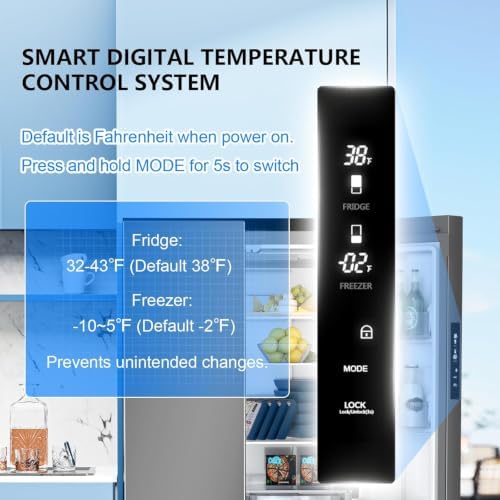 17.5 Cu Ft French Door Refrigerator, Bottom Freezer with Built-In Automatic Ice Maker, Fast Cooling & Multi-Air Flow, Inverter Compressor, Grey - 2