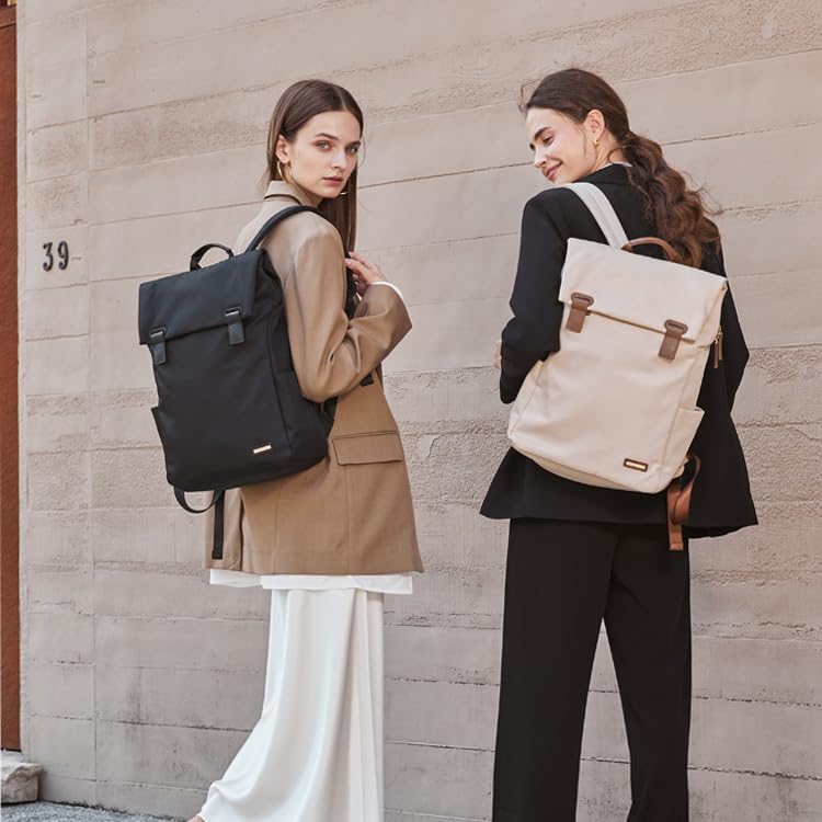 Women Laptop Backpack Computer Backpacks Carry On Waterproof backpack Fits 15.6Inch Notebook Travel Commute College (Black) - Image 2