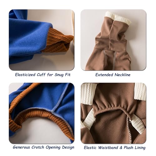 Windhund-Winterkleidung, elastisch, Whippet, vierbeinig, Fleece-Mantel, schlanker Hund, kaltes Wetter, Overall, Pyjama, Größe 5XL (Braun)