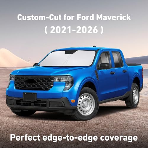 Image of EcoNour Windshield Sunshade Compatible for Ford Maverick 2021-2024 2025 2026, Sun Visor for Front Windshield & Window Sun Shade Cover, UV Heat Blocker & Protector, Car Accessories