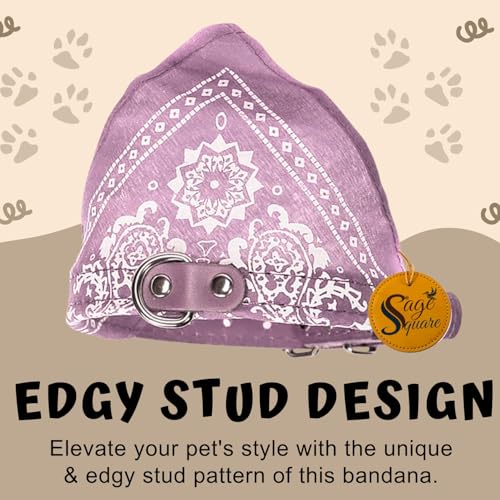 Image of Sage Square Stylish Dog Collar Scarf - Adjustable, Comfortable, Fashionable Accessory for Pets, Soft & Durable Fabric, Dog Breeds, Ideal for Daily Use, Special Occasions (Blue)