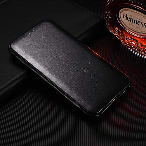 Icarer Iphone 11 Case,Vintage Series Ultra Slim Genuine Leather Flip Folio Case Side Open Cover Curve Edge Protection For Apple Iphone 11 6.1 Inch 2019 (Black) #TOP5