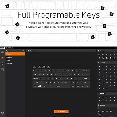Teclado mecânico Anne PRO 2 60% com interruptor vermelho Gateron, teclas completas programáveis, ret