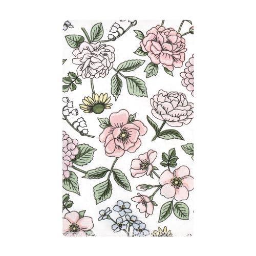 Image of Hudson Baby Unisex Baby Cotton Poly Flannel Burp Cloths, Vintage Blossom 10 Pack, One Size