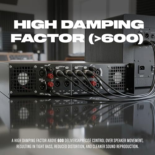 Image of Digimore 4-Channel Class-H Power Amplifier | 800Wx4 @ 8Ω, 1200Wx4 @ 4Ω | 1500Wx2 @ 8Ω & 2700Wx2 @ 4Ω Bridge | Damping >600 | 4-Large Cooling Fans | 3-Year Warranty | DJ & Live (D-48A)