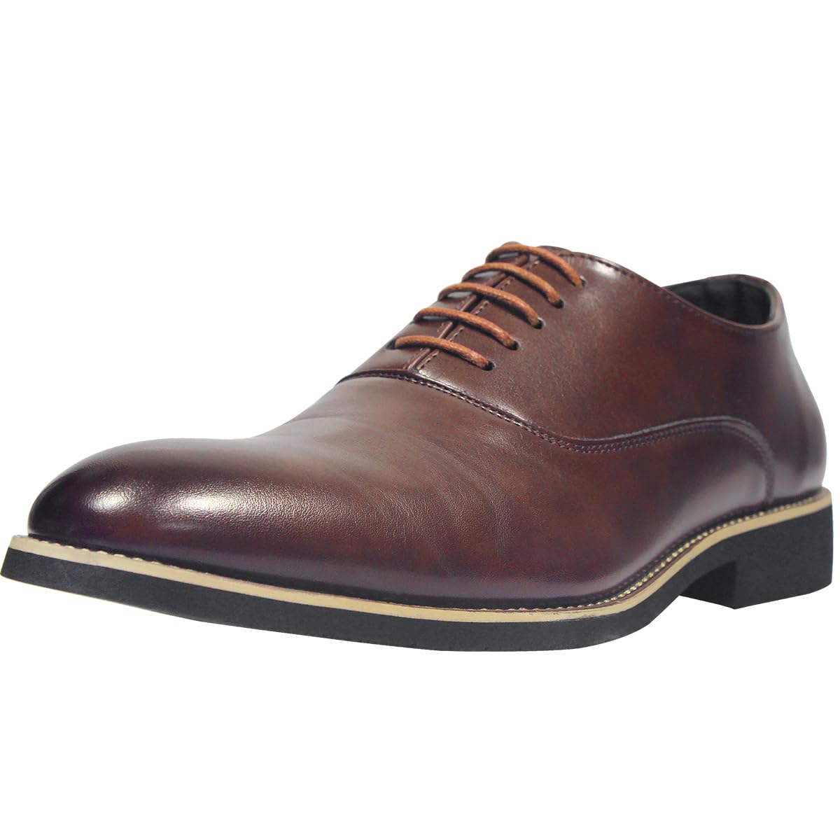 Zapatos de Vestir Hombres Oxford Derby Clásico | Zapatos de Cordones Traje Formal Oficina Boda Comercio Clásico Marrón Negro 40-48