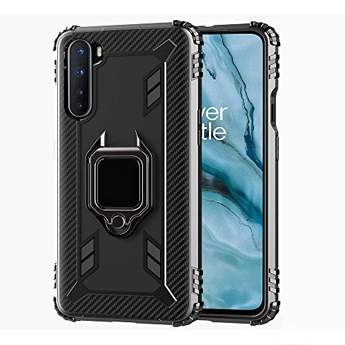PaceBid Funda Compatible con Oneplus Nord con Anillo,[Rotación de 360 Grados][Antiarañazos][Soporte de Montaje Magnético del Coche] Funda Protectora de TPU de Cuerpo Completo para Oneplus Nord- Black