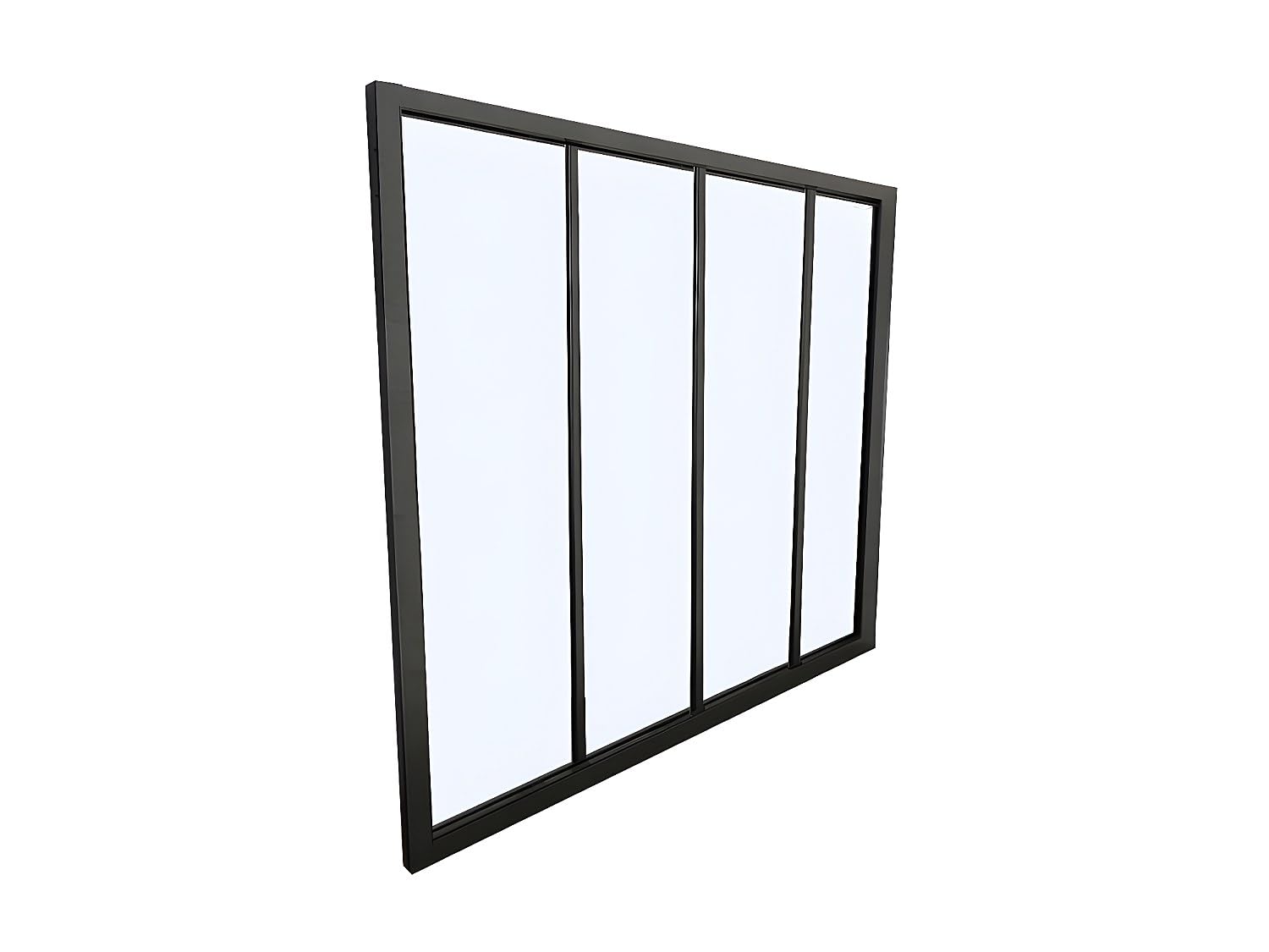 Vente-​unique - Verriére Atelier en Aluminium thermolaqué Noir 120 x 105 cm (L x H) – Bayview