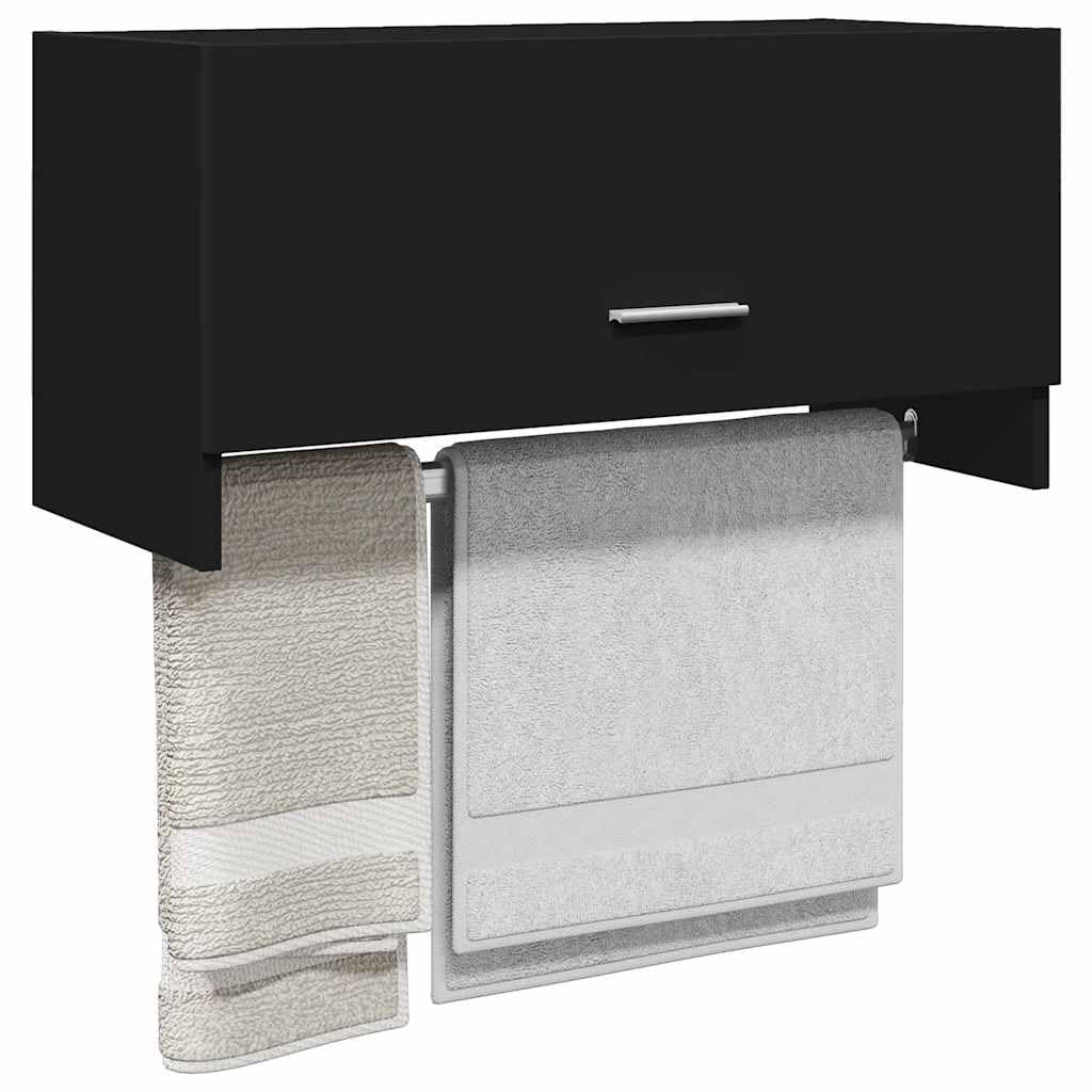 Armadio nero, 70 x 32,5 x 35 cm, in legno con asta appendiabiti e spazio per camera da letto, cameretta dei bambini, corridoio, soluzione versatile per vestiti e biancheria