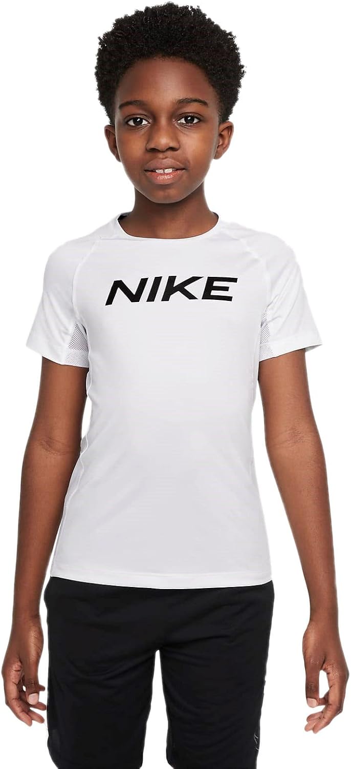Nike Kids Boy's Nike Pro Dri-FIT™ Short Sleeve Tee (Little Kids/Big Kids) White SM (8 Big Kid)