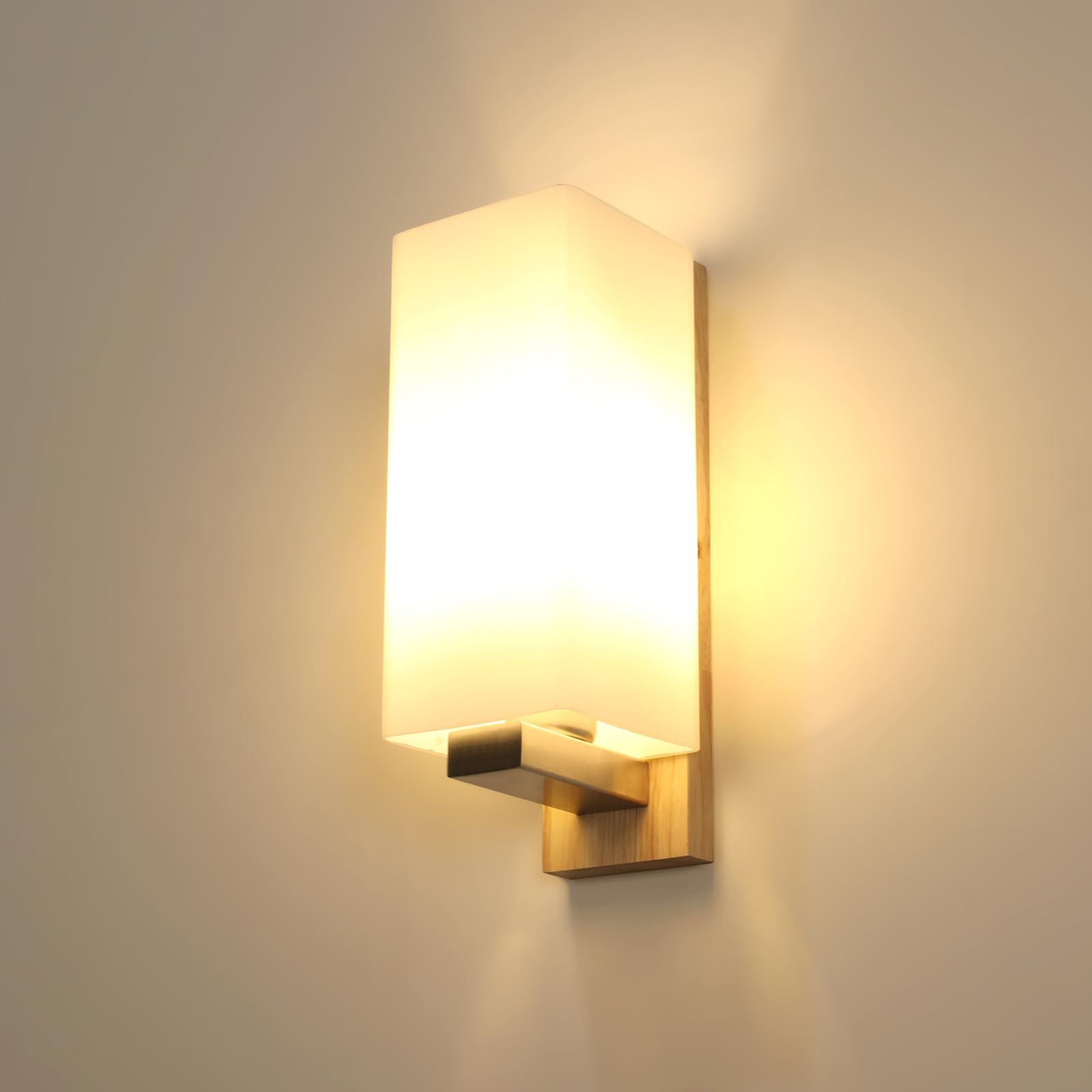 DELIPOP Applique da Parete Interno Legno, Lampada da Parete Vintage E27