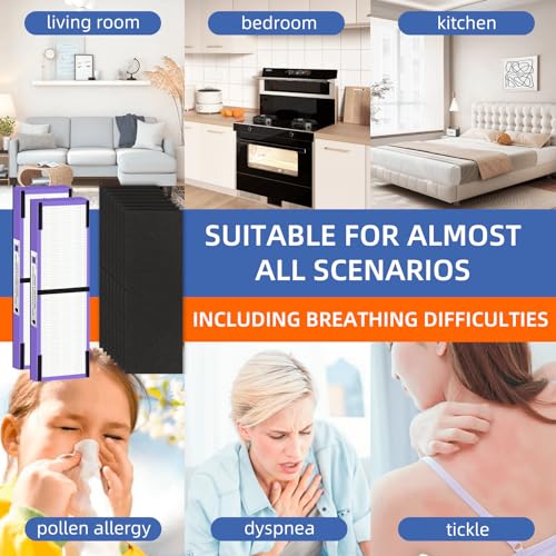 Image of FLT4850PT HEPA Filter B Pet Replacement Compatible with G-GuardianAir Purifier AC4825 AC4825E AC4850PT AC4300 AC4800 AC4900 AC4850,2 H13 True HEPA Filters & 8 Activated Carbon Pre-Filters,#FLT4825