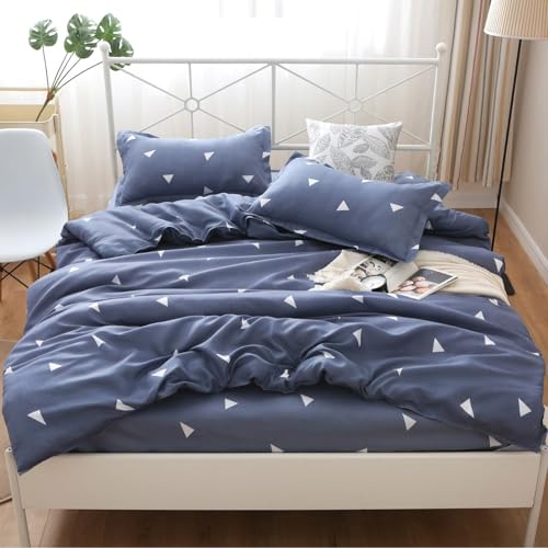 Funda Nórdica De Ropa De Cama De Algodón Lavado Tamaño Completo para Todas Las Estaciones,Cubierta De Edredón Suave De Microfibra con Cierre De Cremallera,Cubierta De Edredón De Estilo Moderno para Es