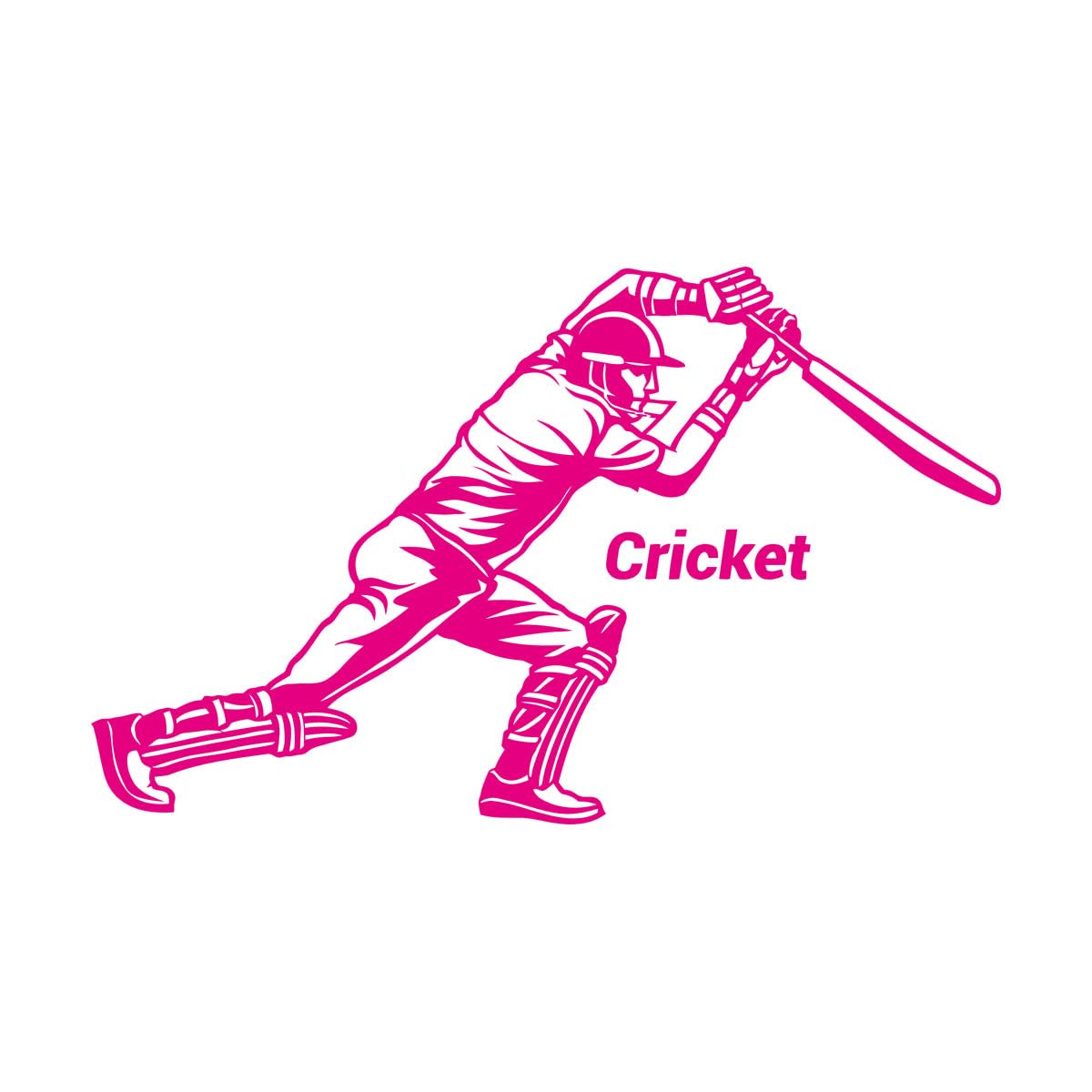 Cricket Bat Game Player Sports Wall Decals 48x76.4cm Multi Color Selection Large Rosered