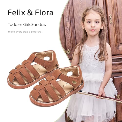 Image of Felix & Flora Toddler Girls Sandals Flower Girl Shoes Soft Rubber Princess Flat Shoes