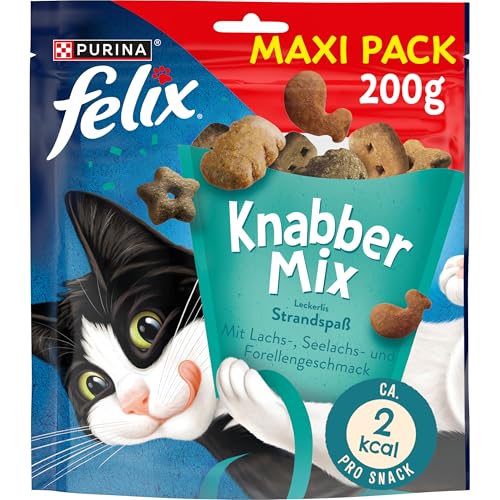 FELIX KnabberMix - Snack per gatti con sapore di pesce, confezione da 1 (1 x 200 g)
