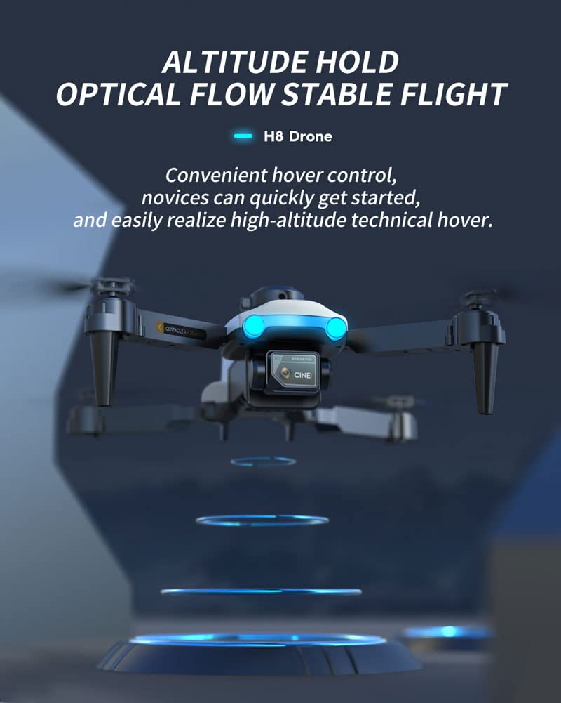 Drone pieghevole con fotocamera 4K per adulti, quadrirotori RC 5G FPV con ritorno automatico, motore brushless, ritorno automatico facile a casa, seguimi, 60 minuti di volo (Black)