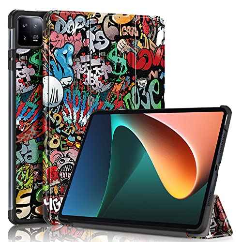 TOPCASE Hülle für Xiaomi Pad 6 /Pad 6 Pro Tablet 11 Zoll 2023,Schlank Slim Hülle Schutzhülle mit Auto Schlaf/Wach und Standfunktion,Graffiti