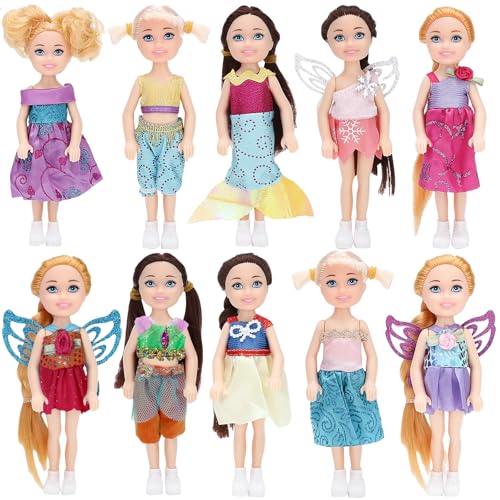 ONEST 10 sets muñecas mini 5 pulgadas con ropa y accesorios miniatura 1