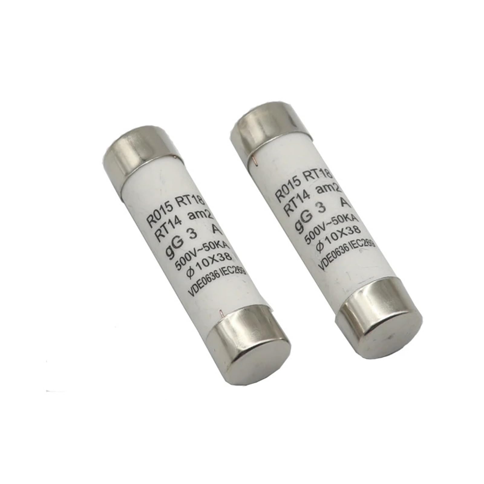 fusibili, Fusibili in ceramica, fusibile in a rottura rapida 10x38mm 500V 0,5A-40A RT18 RT14 confezione da 2
