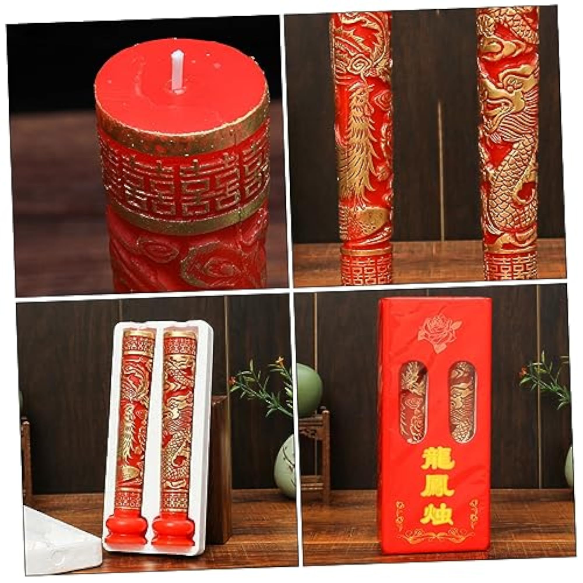 Chinese Wedding Candles Dragon Phoenix Decorative Candle Adornments