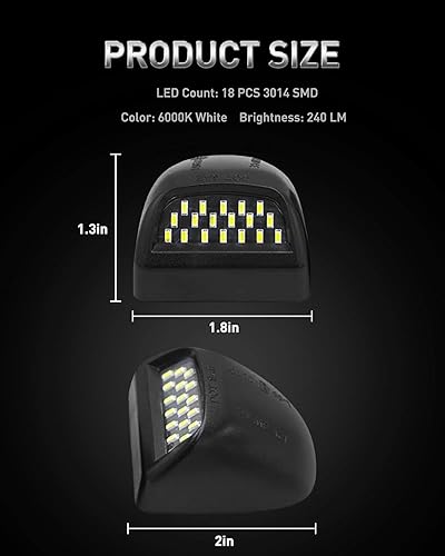 Miniatura 7 de LESAUCE Lámpara de matrícula LED completa de repuesto para Chevy Silverado 1500 2500 3500 Suburban Tahoe GMC Sierra Yukon XL para Escalade 6000 K
