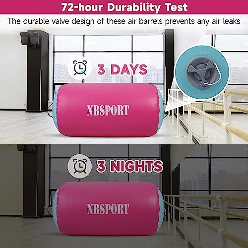 Image of Air Barrel - Air Roller Gymnastics Barrel for Back Handspring Trainer, Air Tumble Mat with Pump for Gym Training /Yoga Balance Exercise /Cheerleading /Home and Outdoor Use