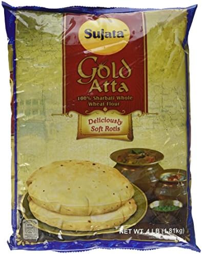 Sujata GOLD Atta - 100% Sharbati Whole Wheat Flour 4lb