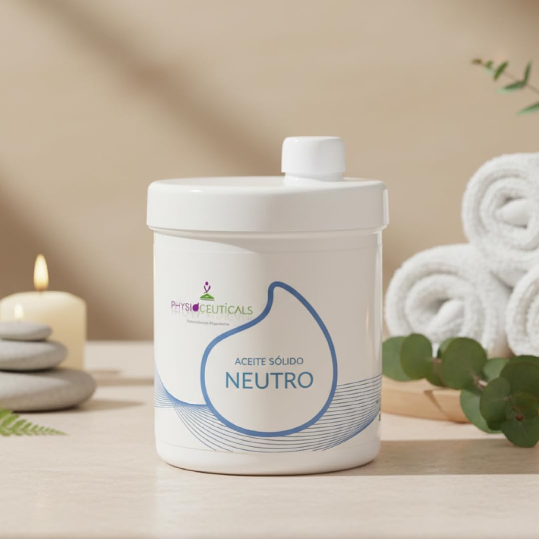 PHYSIOCEUTICALS - Aceite Sólido Neutro Masaje 1000ml - Base Profesional sin Perfume para Fisioterapia y Quiromasaje - Se Funde al Contacto Ideal para Deportistas