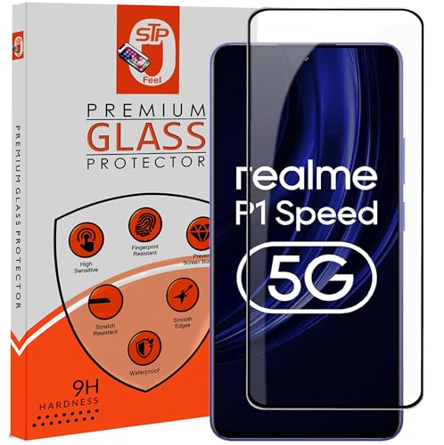 Image of Premium HD+ Tempered Glass Screen Protector Guard Compatible For Realme P1 Speed (6.67 Inch, Pack of 1) | Edge to Edge Coverage With Easy to installation kit for Smartphone