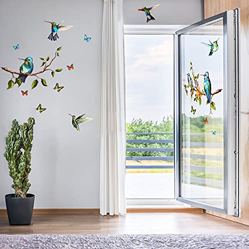 Hummingbird Wall Decal Peel And Stick Bird Flower Wall Stickers Decor, Butterfly, Plant Vinyl Glass Wall Decals For Home, Removable Sticker For Bedroom, Window, Outdoor #TOP3