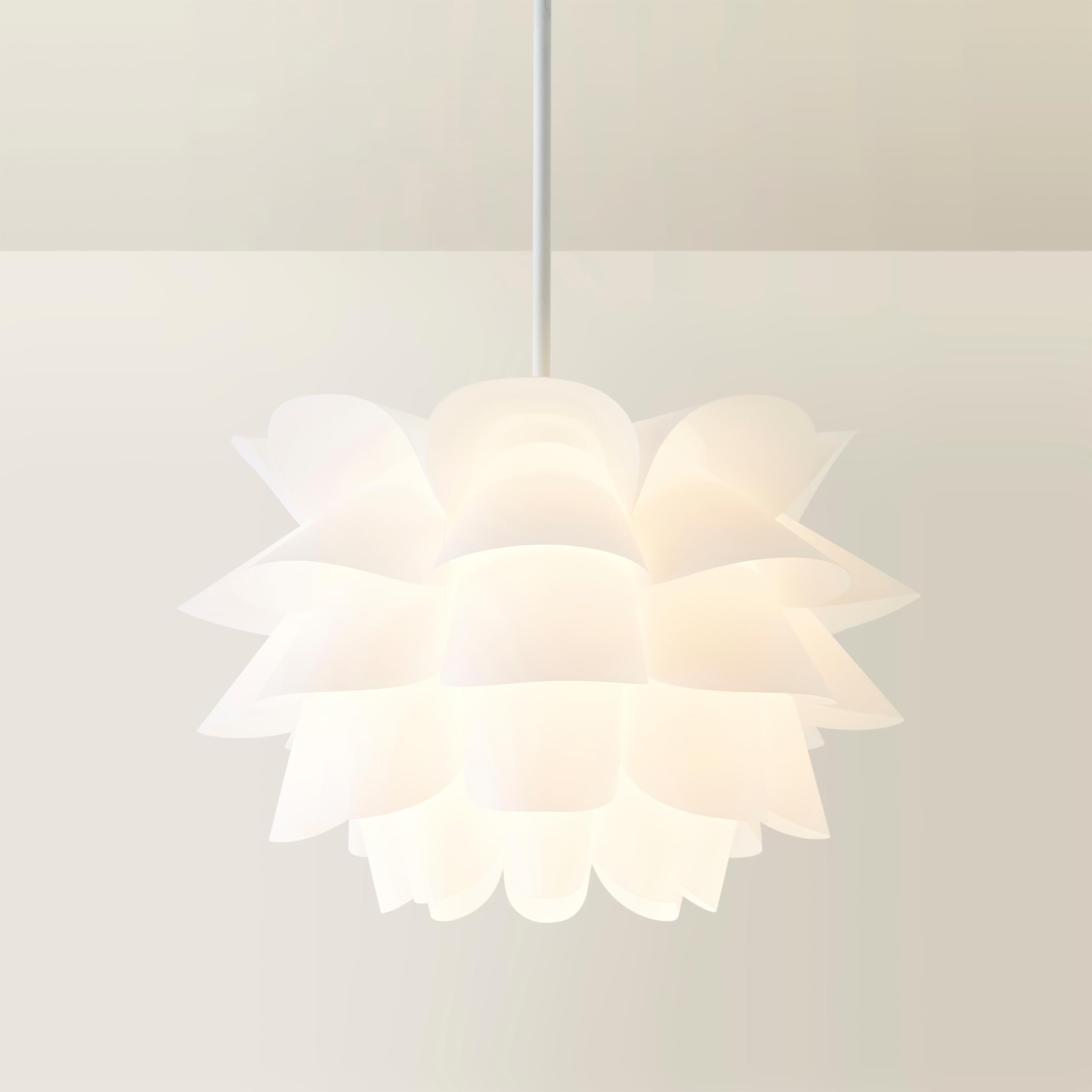 MiniSun | Modern Intricate Design White Ceiling Light Shade | Pendant Lights, Home Décor & Improvement Essential | 400mm Shade Width