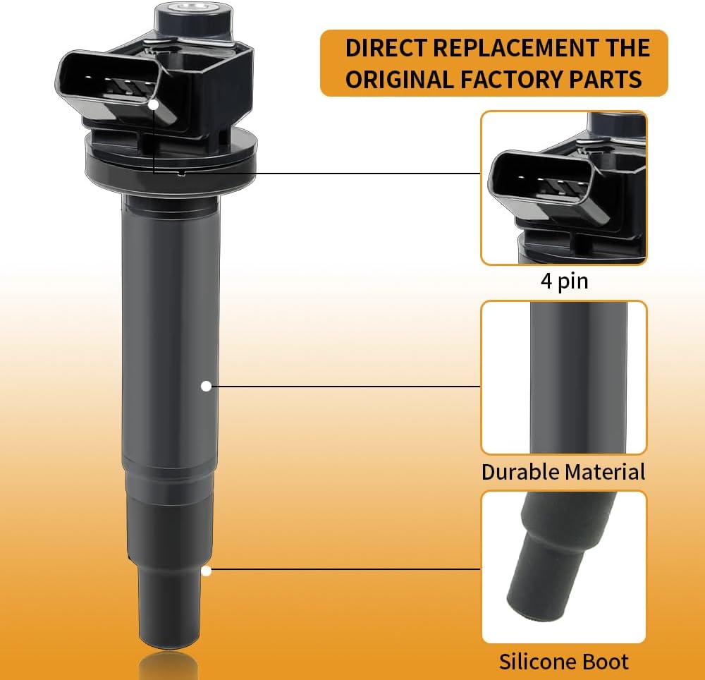 UF267 Ignition Coil Pack & 4504 Spark Plugs Compatible with Toyota Camry V6 3.0L 2006-2002, Avalon Sienna Solara Highlander, Lexus ES300 RX300 1999-2003, Lexus ES330 RX330 RX400h 3.3L V6#C1175