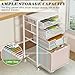 Sbanmao 4 Drawer Rolling File Cart with Wheels, Mobile Filing Cabinet for Home Office, Hanging File Organizer, Under Desk Storage, Multifunctional Utility Cart Printer Stand, White