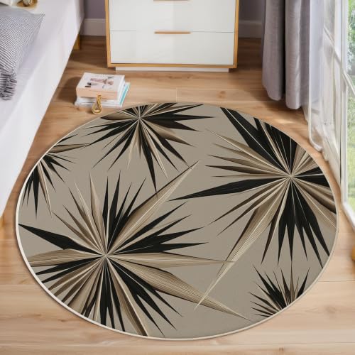 Tapis géométrie abstraite kaki clair haut de gamme avec forme radiale 60cm - 3